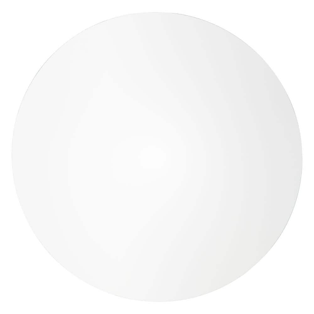 White Mid-Century Modern Round Dining Table with Wood Top