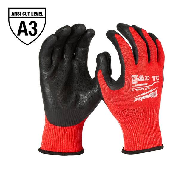 Milwaukee Medium Red Nitrile Level 3 Cut Resistant Dipped Work Gloves