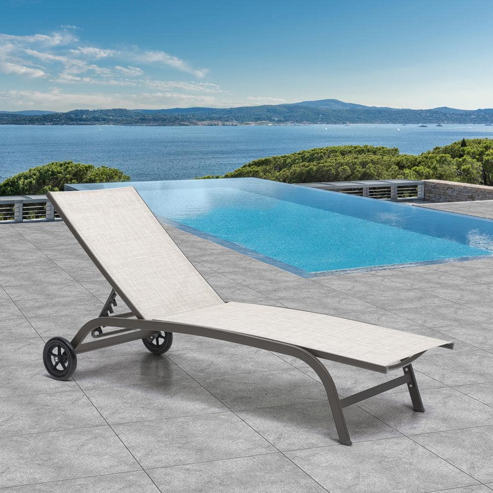 Crestlive Products 1-Piece Metal Adjustable Outdoor Chaise Lounge in ...