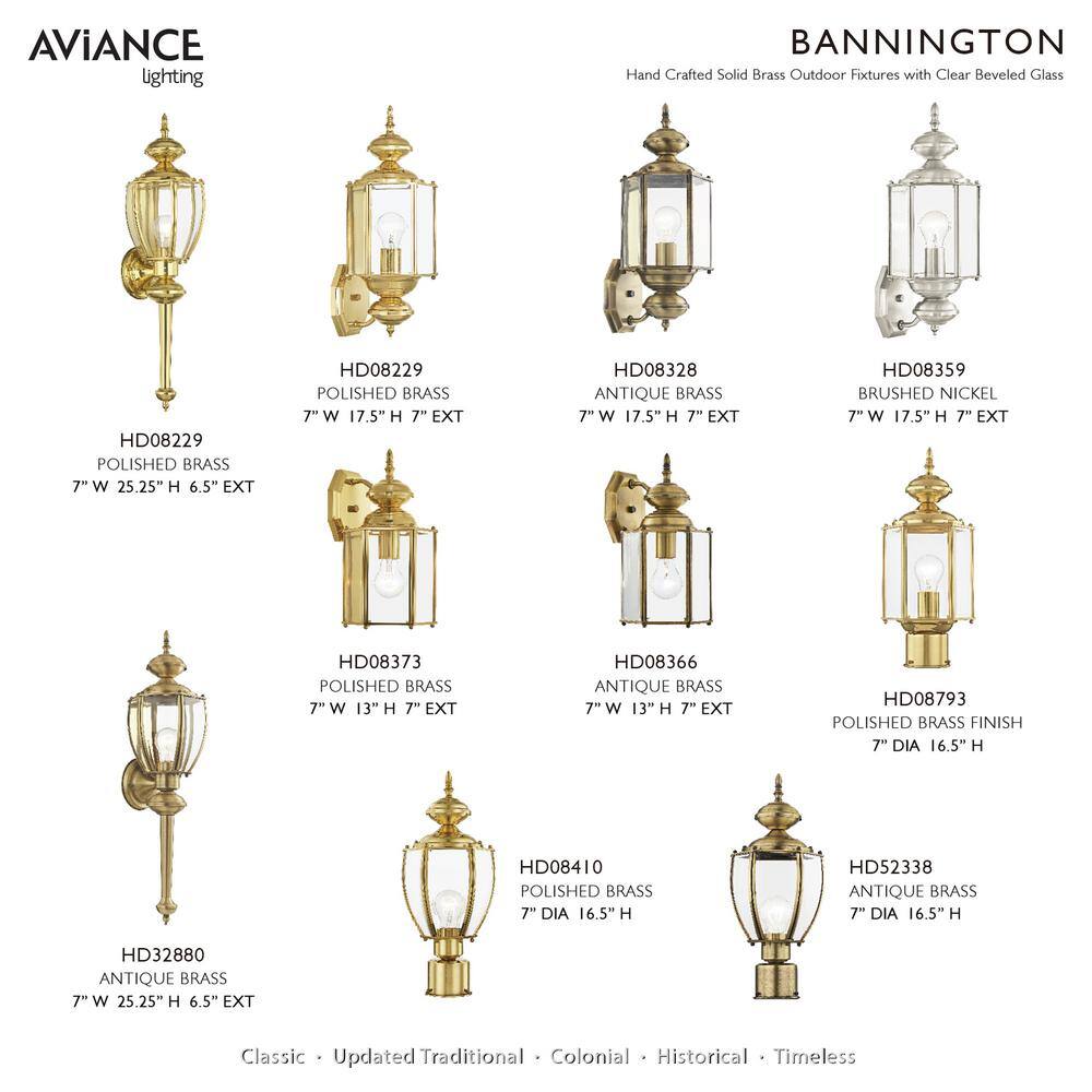 Antique Brass Elegance Outdoor Wall Lantern with Clear Beveled Glass