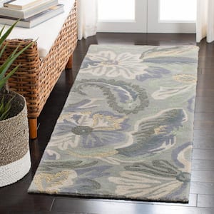 Jardin Gray/Dark Gray 2 ft. x 6 ft. Border Runner Rug