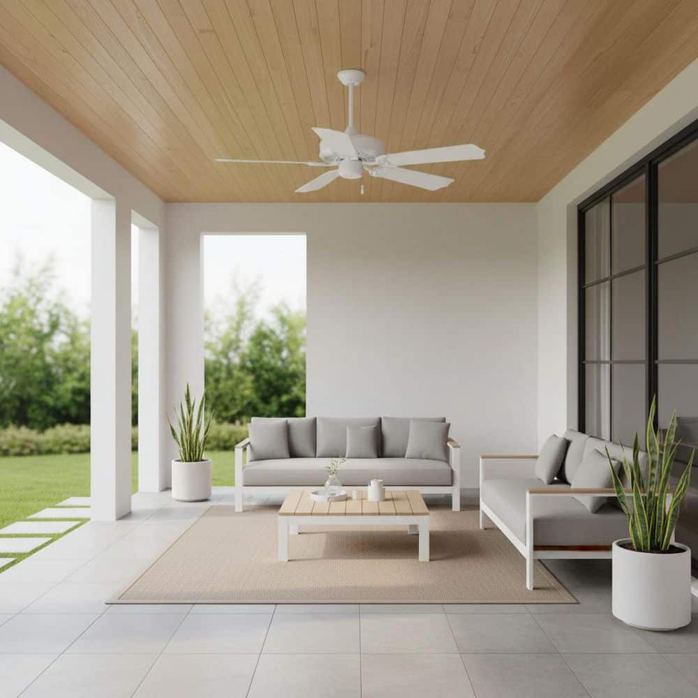 MINKA-AIRE Sundance 42 in. Indoor/Outdoor White Ceiling Fan F572