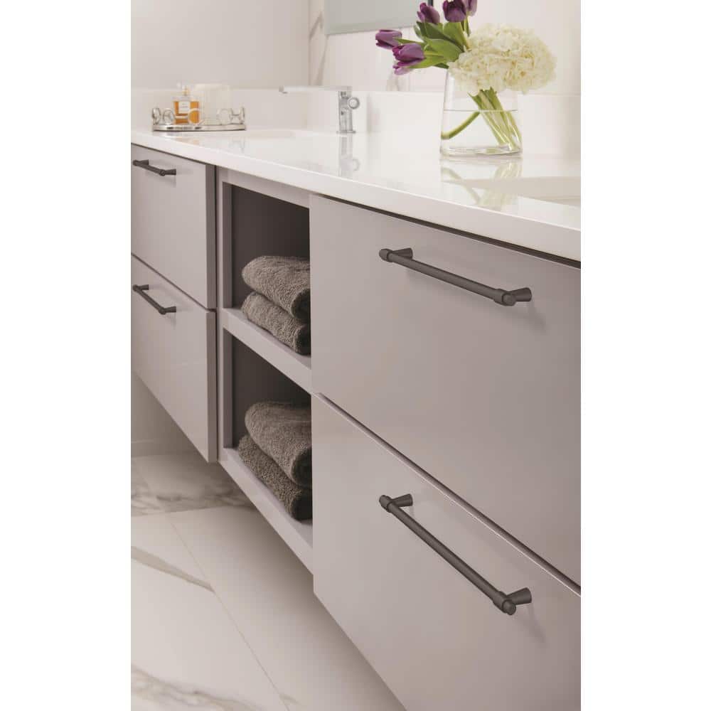 Matte Black Modern Bar Cabinet Pull with Mounting Hardware