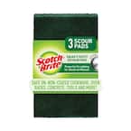 3.8 in. W x 6 in. L Green Heavy-Duty Scour Pad Sponge (3/Pack, 10-Packs/Carton)