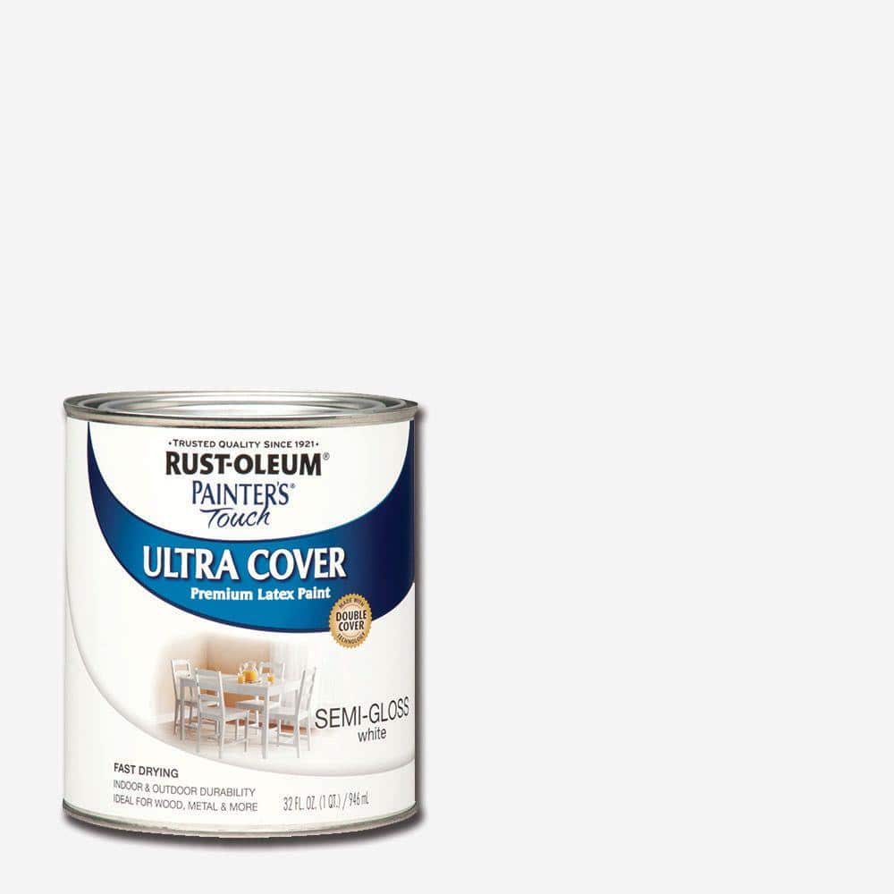 Rust-Oleum 1993730 Painter's Touch Latex Paint, Half Pint, Semi-Gloss White  8 Fl Oz (Pack of 1)