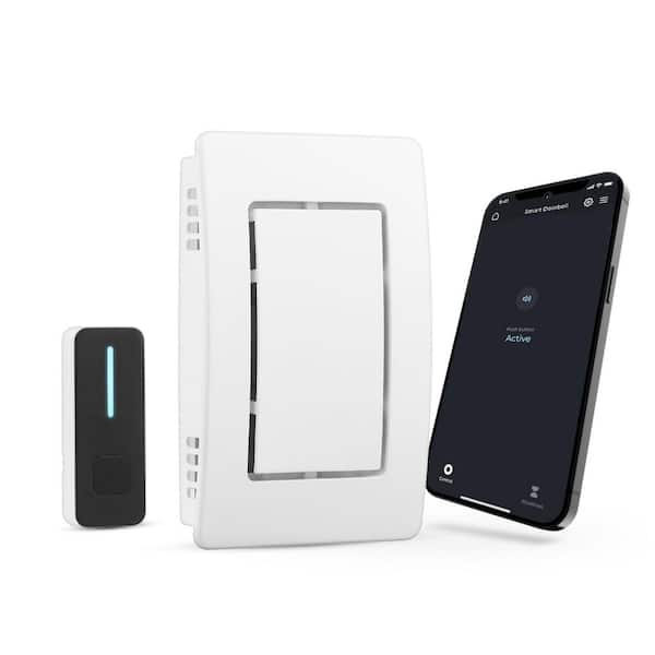 White/Black Plastic Hardwired Smart Doorbell Kit