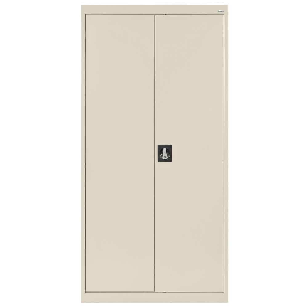 Elite 72" Putty Steel Office Storage Cabinet with Adjustable Shelves