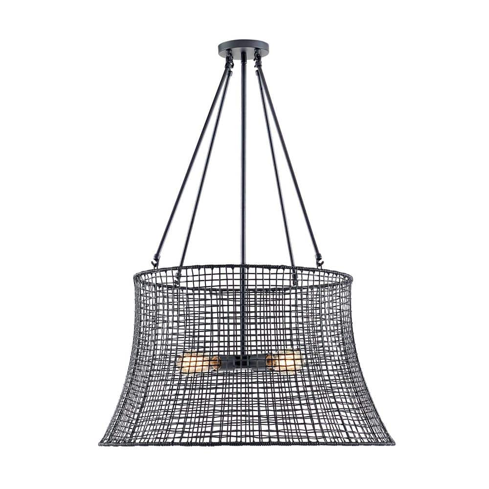 Longleaf 4-Light Matte Black Outdoor Chandelier with Rattan Resin Shade price history on PriceWatchPro