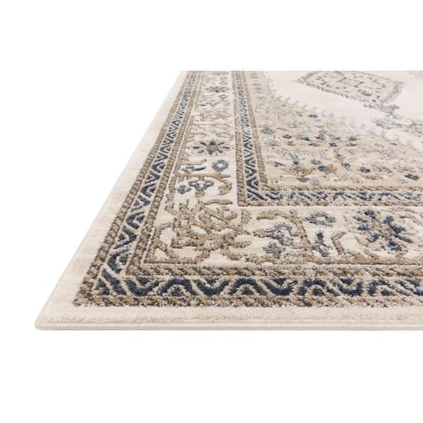 Teagan Oatmeal/Ivory 6 ft. 7 in. x 9 ft. 2 in. Traditional Area Rug