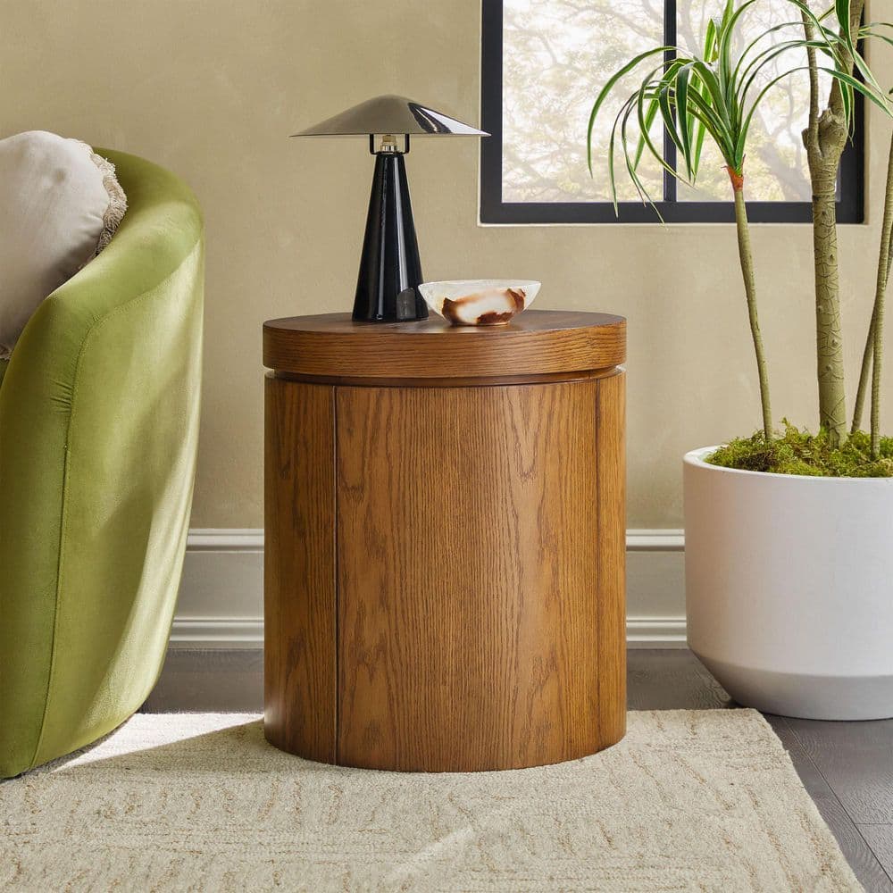 Walker Edison Furniture Company Maya 18 in. Medium Brown Oak