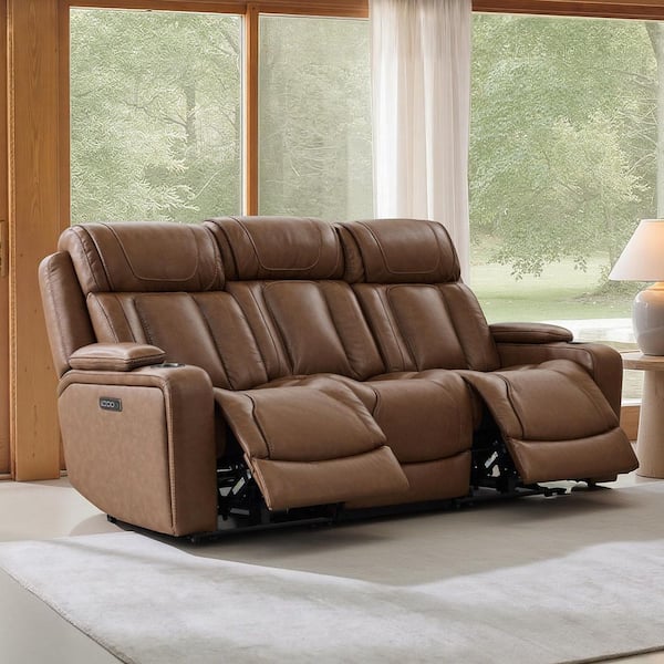 Spruce & Spring Ziva 83.86 in. Light Brown Triple Motor Square Arm