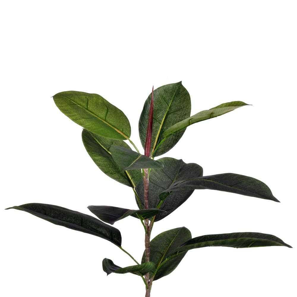 7' Green Potted Artificial Rubber Tree with 148 Leaves