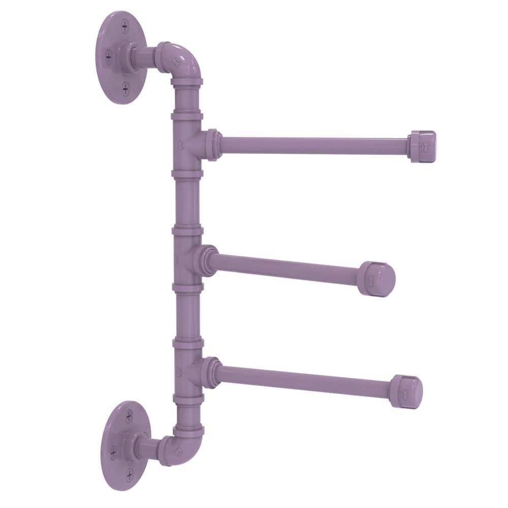 Lavender Industrial Wall-Mounted Swing Arm Towel Bar