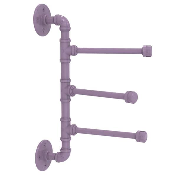 Allied Brass Pipeline 6in. 3 Swing Arm Vertical Towel Bar in Lavender