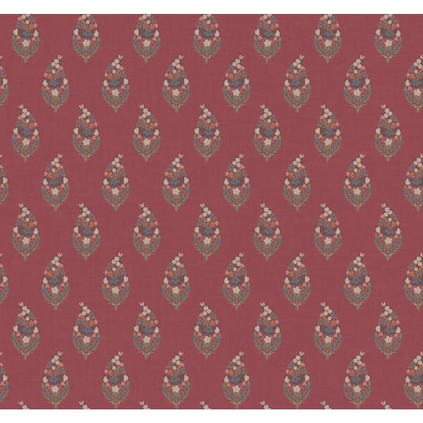 RIFLE PAPER CO. Paisley Burgundy Red Metallic Paper Non-Pasted Wallpaper