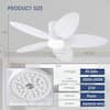 Kviflon 42 in. Tropical White Ceiling Fan with LED Light