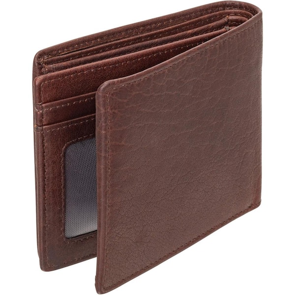 Buffalo Leather Bifold Wallet with Coin Pocket