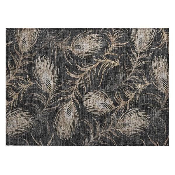 Chantille Machine Washable Indoor/Outdoor Abstract ACN3147 Black 3 ft. x 4 ft. Area Rug
