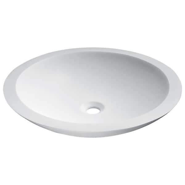 ANZZI Juniper Man Made Stone Vessel Sink in White