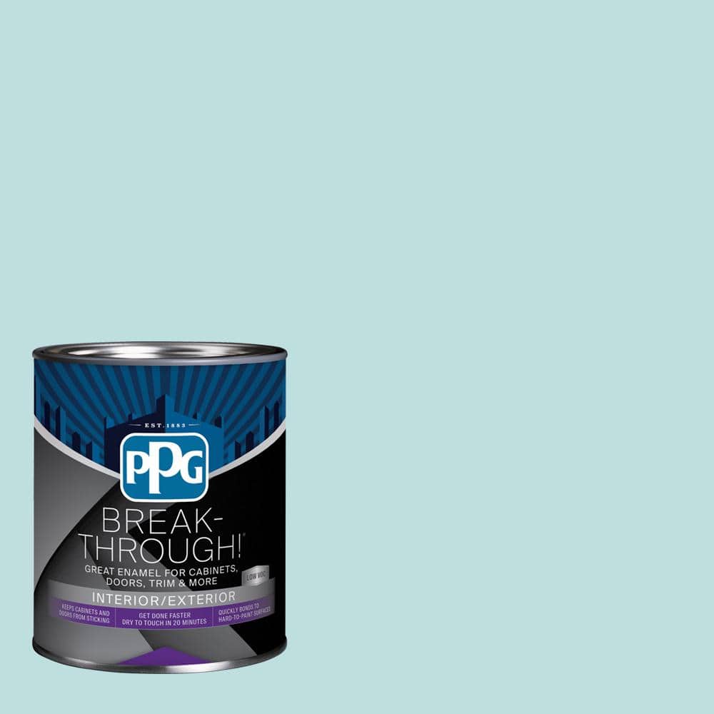 Break-Through! 1 qt. PPG1234-3 Aqua Whisper Satin Door, Trim \u0026 Cabinet Paint, image size:1000x1000