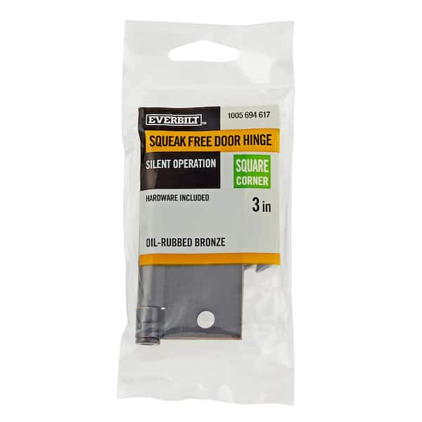 3 in. Square Radius Oil-Rubbed Bronze Squeak-Free Door Hinge