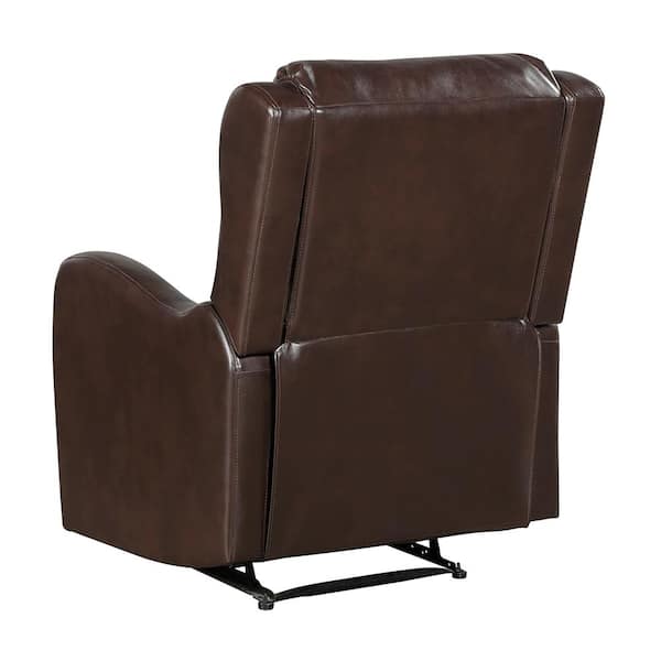 Lazzara Laurel Brown Faux Leather Manual Recliner 8527NBR-1