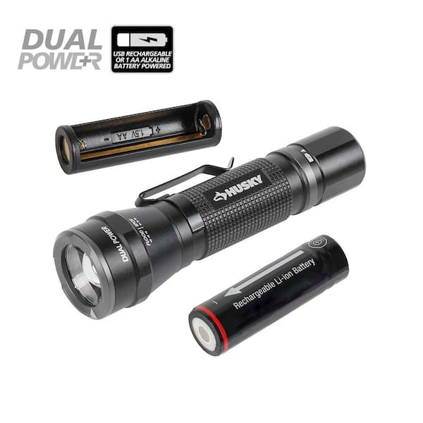 Husky 500-Lumens Dual Power Focusing Aluminum Flashlight 91309 