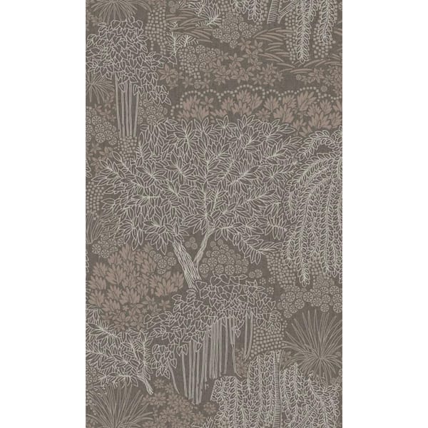 Walls Republic Graphite Metallic Garden Tropical Textured Print Non-Woven Non-Pasted Textured Wallpaper 57 sq. ft.