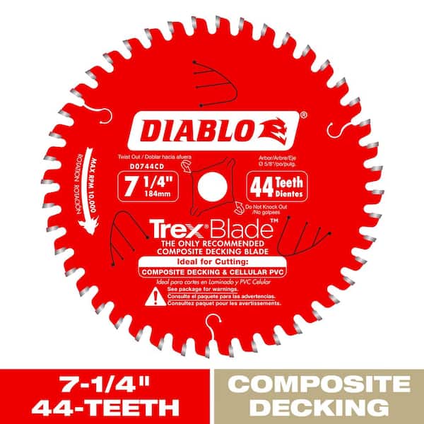 7-1/4in. x 44-Teeth TrexBlade Circular Saw Blade for Composites and Plastic