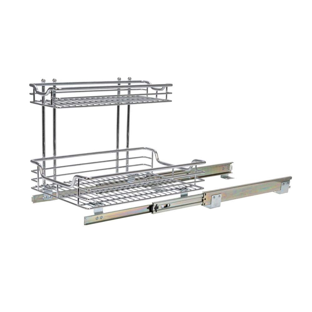 Chrome-Plated Steel 2-Tier Under Sink Organizer Shelf