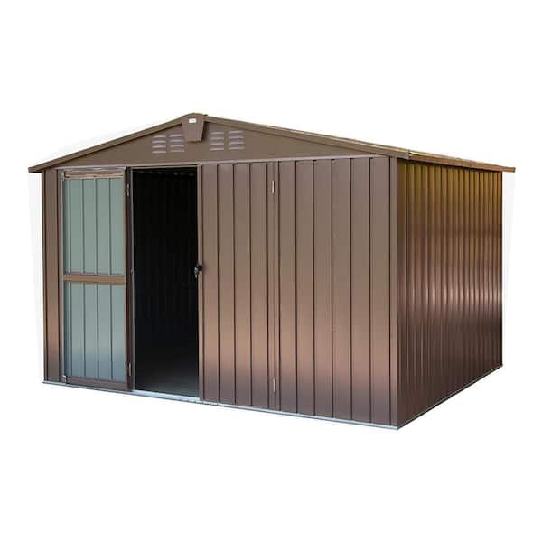10 ft. W x 8 ft. D Metal Shed with Double Door (80 sq. ft. )