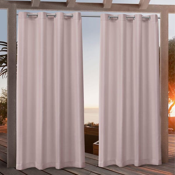 EXCLUSIVE HOME Canvas Blush Solid Light Filtering Grommet Top Indoor/Outdoor Curtain, 54 in. W x 108 in. L (Set of 2)