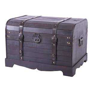 HOUSEHOLD ESSENTIALS Antiqued Wooden Home Storage Chest, 3-Piece Set 9535-1  - The Home Depot