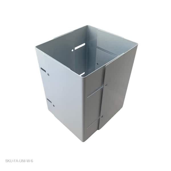 Fence Armor 3.5 in. to 6.5 in x 1/2 ft. H Powder Coated White Galv. Steel Universal Fit UNI Series Mailbox and Fence Post Guard