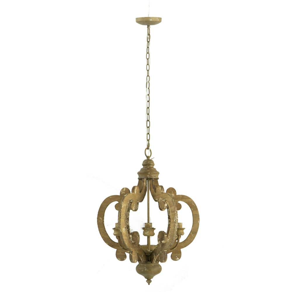 Avex 6-Light Brown Farmhouse Wood Pendant Light with Adjustable Chain, No Bulbs Included price history on PriceWatchPro