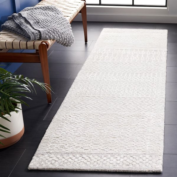 Glamour Gray/Ivory 2 ft. x 8 ft. Geometric Runner Rug