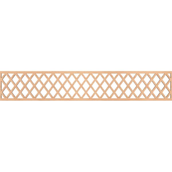 Ekena Millwork Manchester Fretwork 0.25 in. D x 46.625 in. W x 8 in. L Hickory Wood Panel Moulding