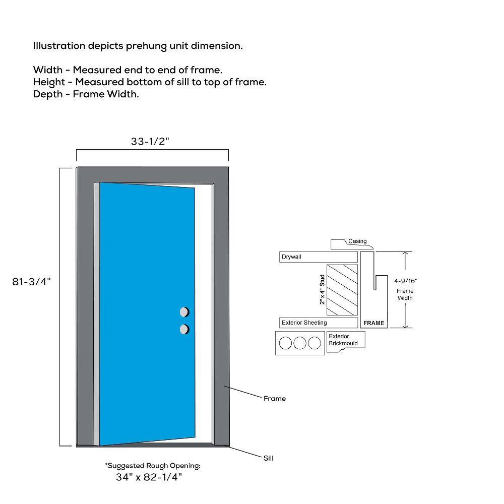 Celeste 32" x 80" Left-Hand Inswing Frosted Glass Fiberglass Front Door