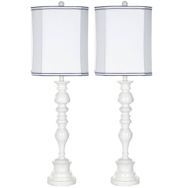 Safavieh Polly 36 in. White Candlestick Lamp (Set of 2)