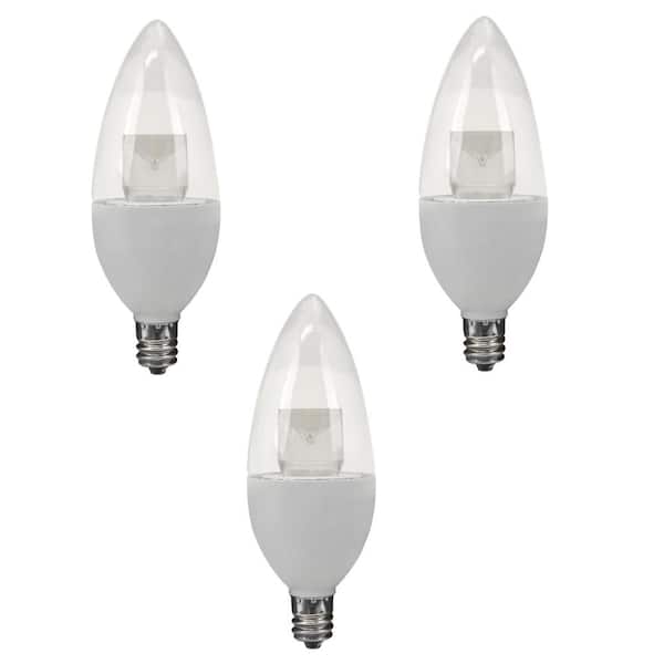 TCP 40W Equivalent Soft White B10 Candelabra Dimmable LED Light Bulb (3-Pack)