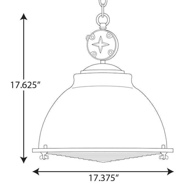 Medal 1-Light Coastal Blue Pendant
