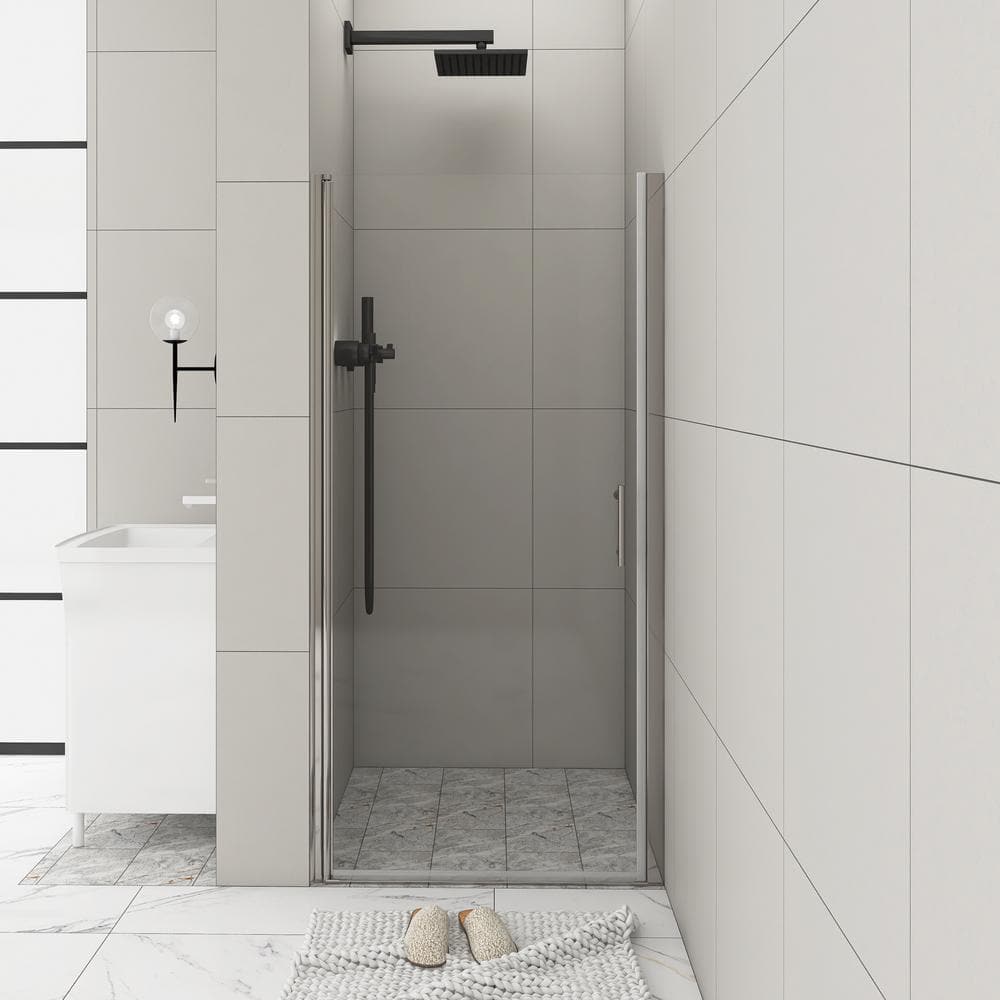 Have A Question About 34 In. W X 72 In. H Pivot Semi Frameless Shower 