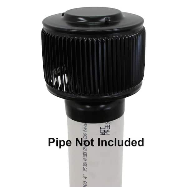 Active Ventilation 4 in. Dia Aura PVC Vent Cap Exhaust with Adapter for Schedule 40 or Schedule 80 PVC Pipe in Black