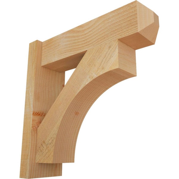 Ekena Millwork 6 in. x 20 in. x 20 in. Douglas Fir Westlake Craftsman Rough Sawn Outlooker