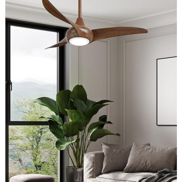 MINKA-AIRE Light Wave 44 in. LED Indoor Distressed Koa Ceiling Fan