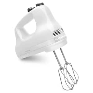 Ultra Power 5-Speed White Hand Mixer with 2 Stainless Steel Beaters