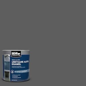 1 qt. #N520-6 Asphalt Gray Semi-Gloss Enamel Urethane Alkyd Interior/Exterior Paint