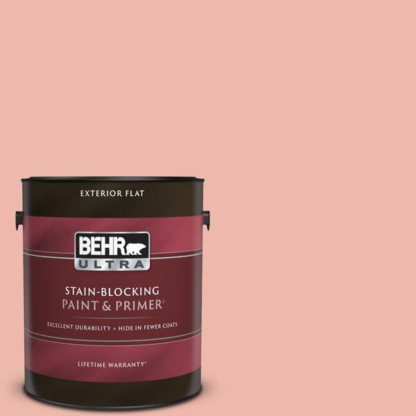 BEHR ULTRA 1 gal. #M170-3 Carnation Coral Flat Exterior Paint & Primer