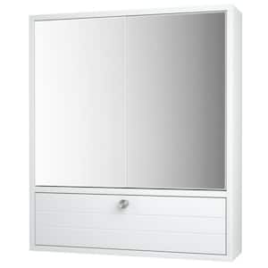21.5 in. W x 5.5 in. D x 24.5 in. H Bathroom Wall Cabinet in White with Double Mirror Door