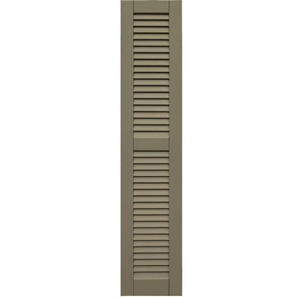 Winworks Wood Composite 12 in. x 58 in. Louvered Shutters Pair #660 Weathered Shingle